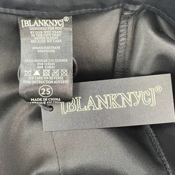 New Blanknyc Women Black Slim Pants Faux Leather Leggings Zipper Back US 25 - Picture 11 of 11